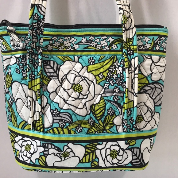 unbranded Handbags - Quilted tote shopper bag floral turquoise green